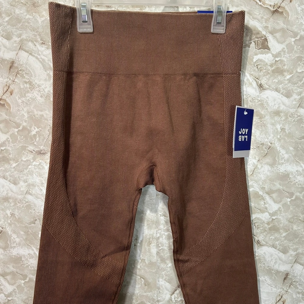 Joy Lab‎ High-Waisted Ribbed Leggings Sculpt Compression Activewear Caramel M
